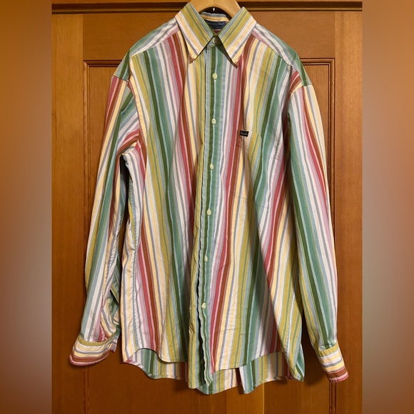 Vintage Faconnable Colorful Striped Button-Down - Picture 8 of 15